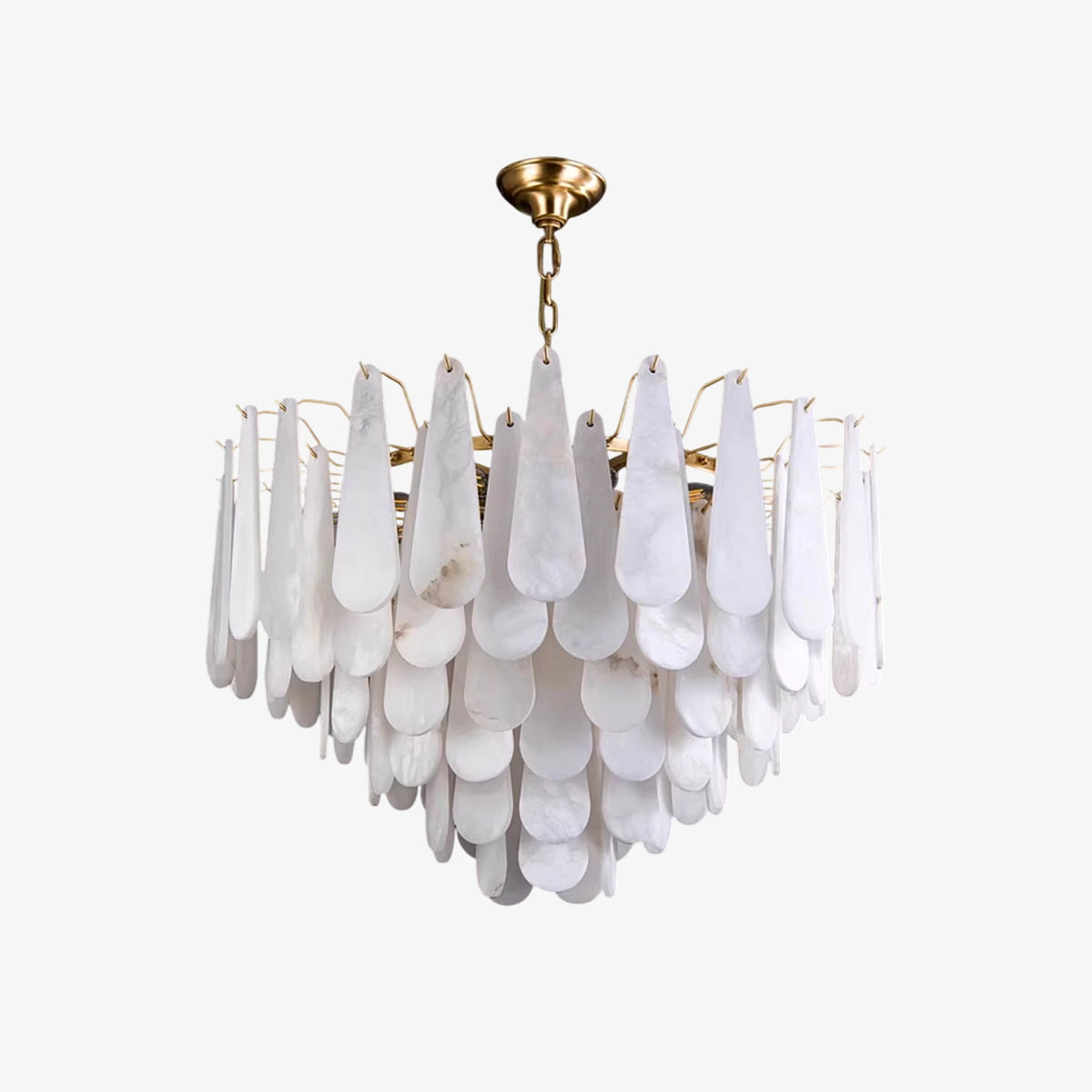 Leon Drop Shape Alabaster Chandelier | Liootrlamp