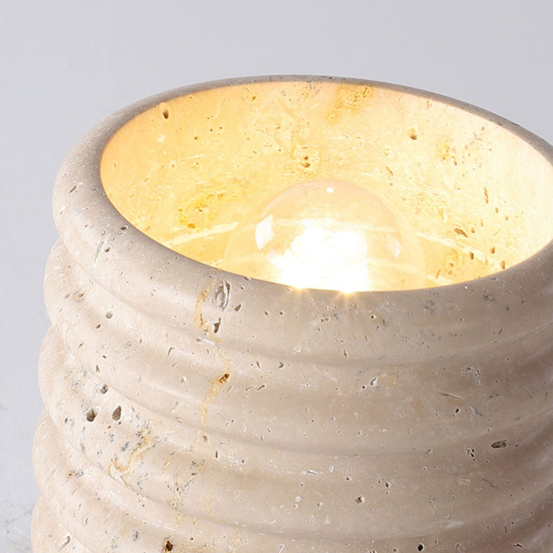 Travertine Semi Flush Cylindrical Ceiling Light - view 18 | Liootrlamp