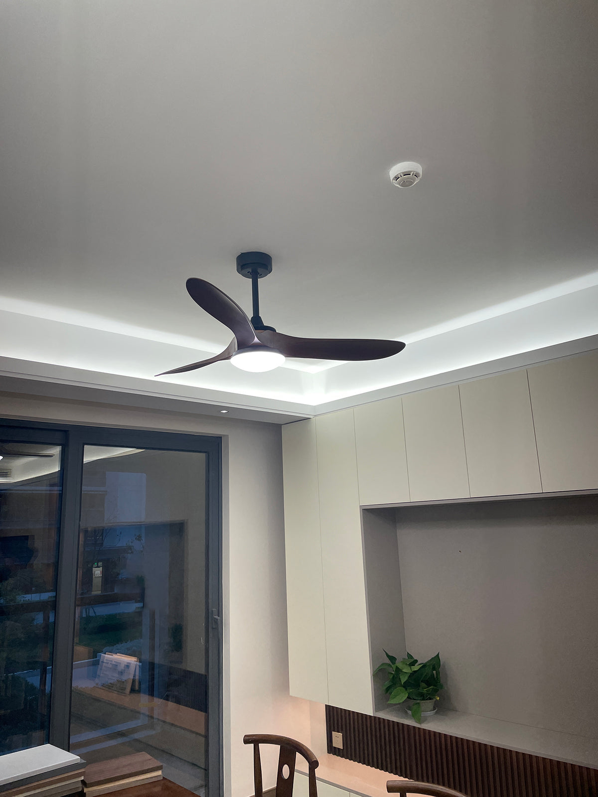 Modern ABS Ceiling Fan Light - view 3 | Liootrlamp