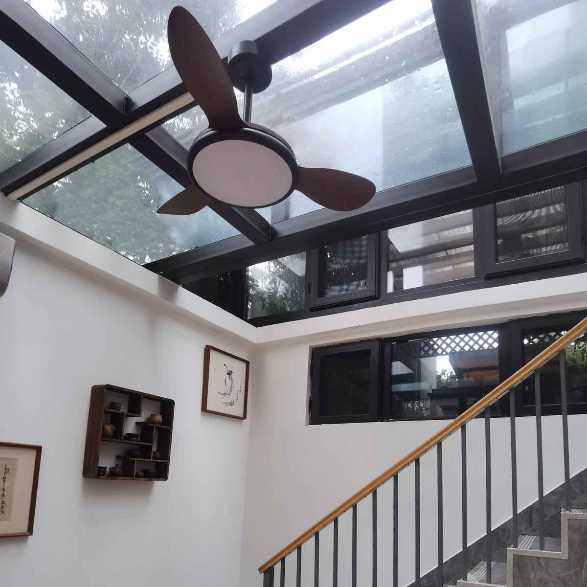 Modern Adjustable Ceiling Fan Light - view 5 | Liootrlamp