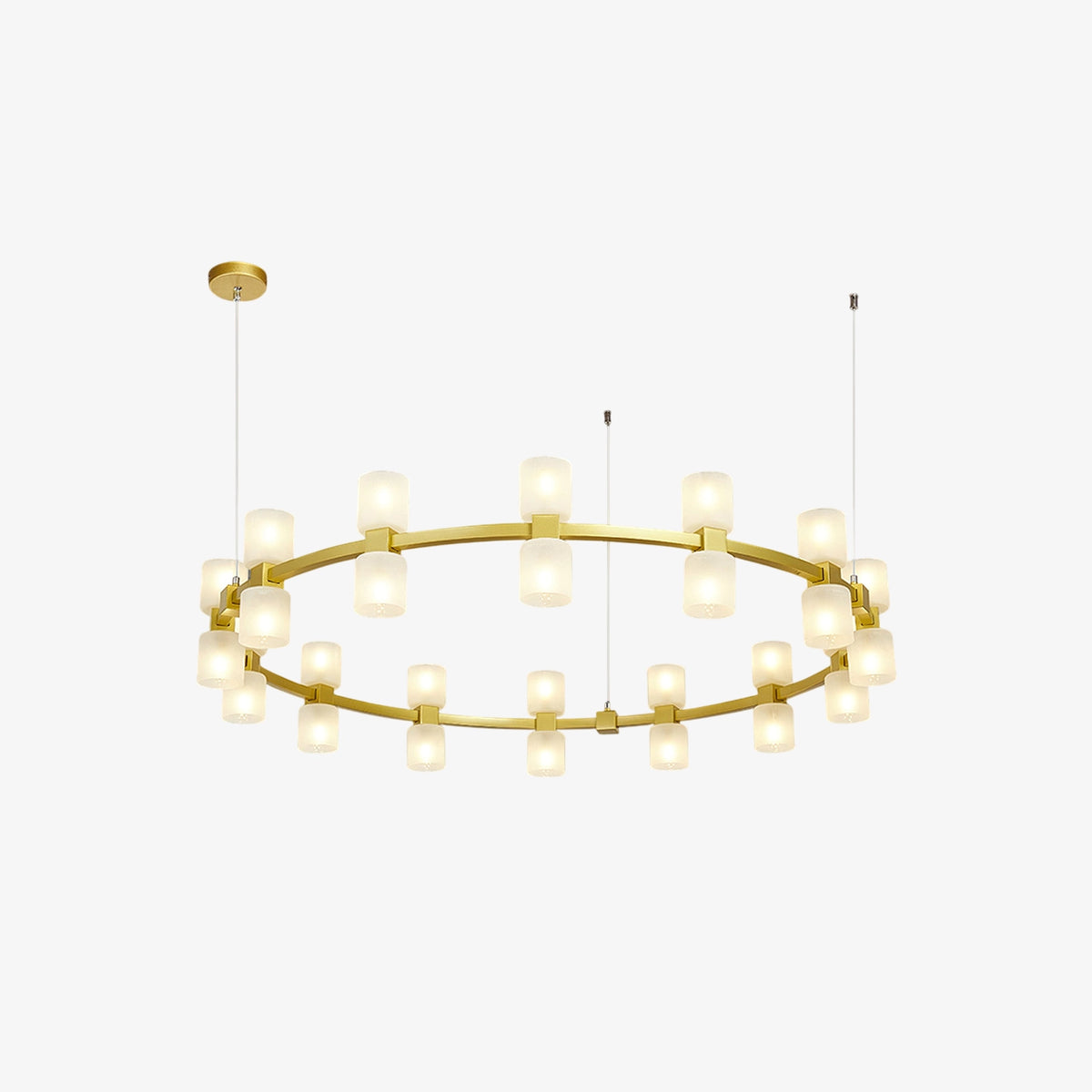 Modern Alabaster Round Chandelier | Liootrlamp