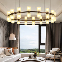 Modern Alabaster Round Chandelier