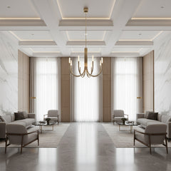 Modern Articulating 8-Light Mobile Chandelier