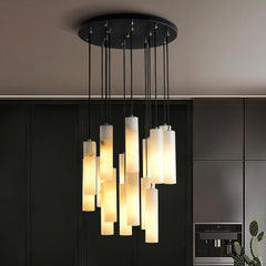 Modern Column Alabaster Chandelier