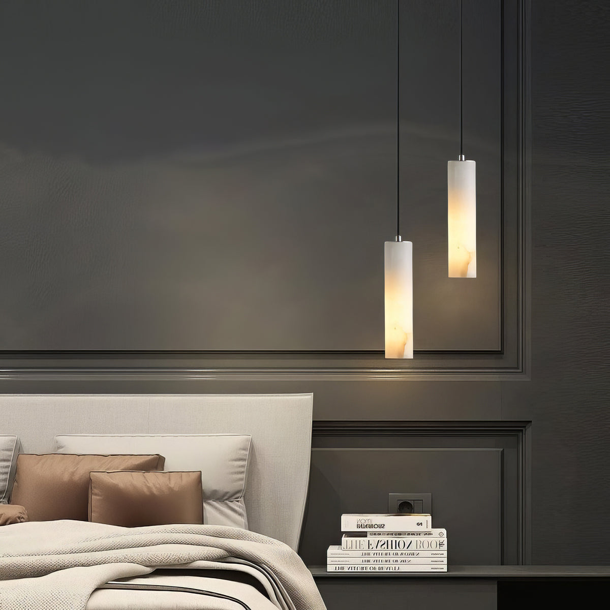 Modern Column Alabaster Chandelier