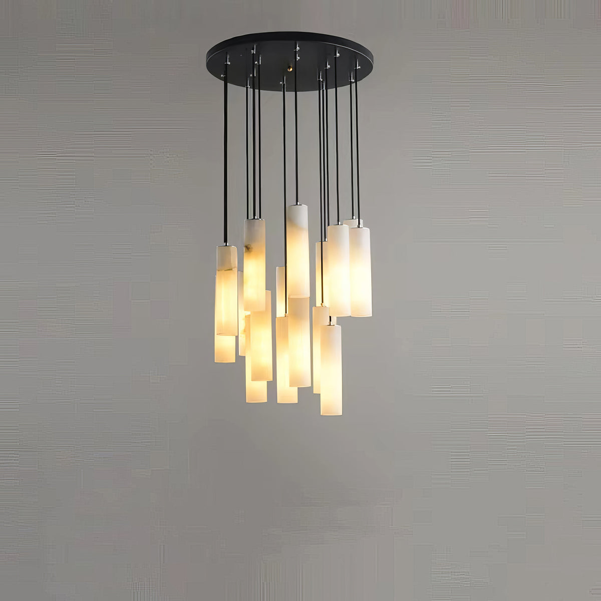 Modern Column Alabaster Chandelier