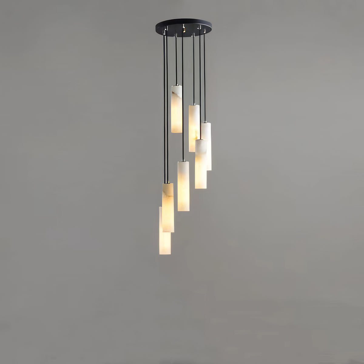 Modern Column Alabaster Chandelier