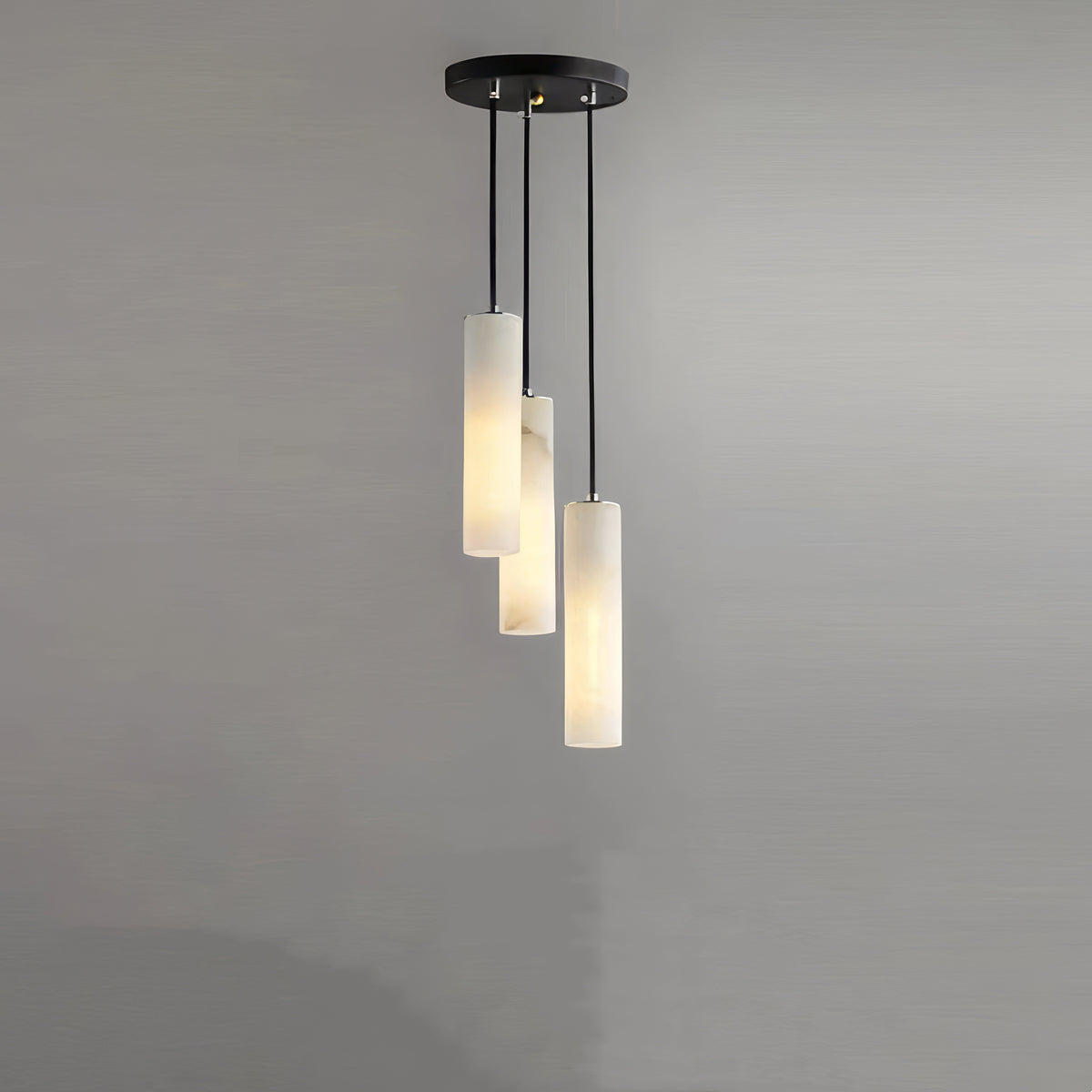 Modern Column Alabaster Chandelier