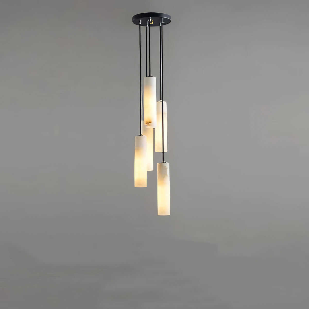Modern Column Alabaster Chandelier