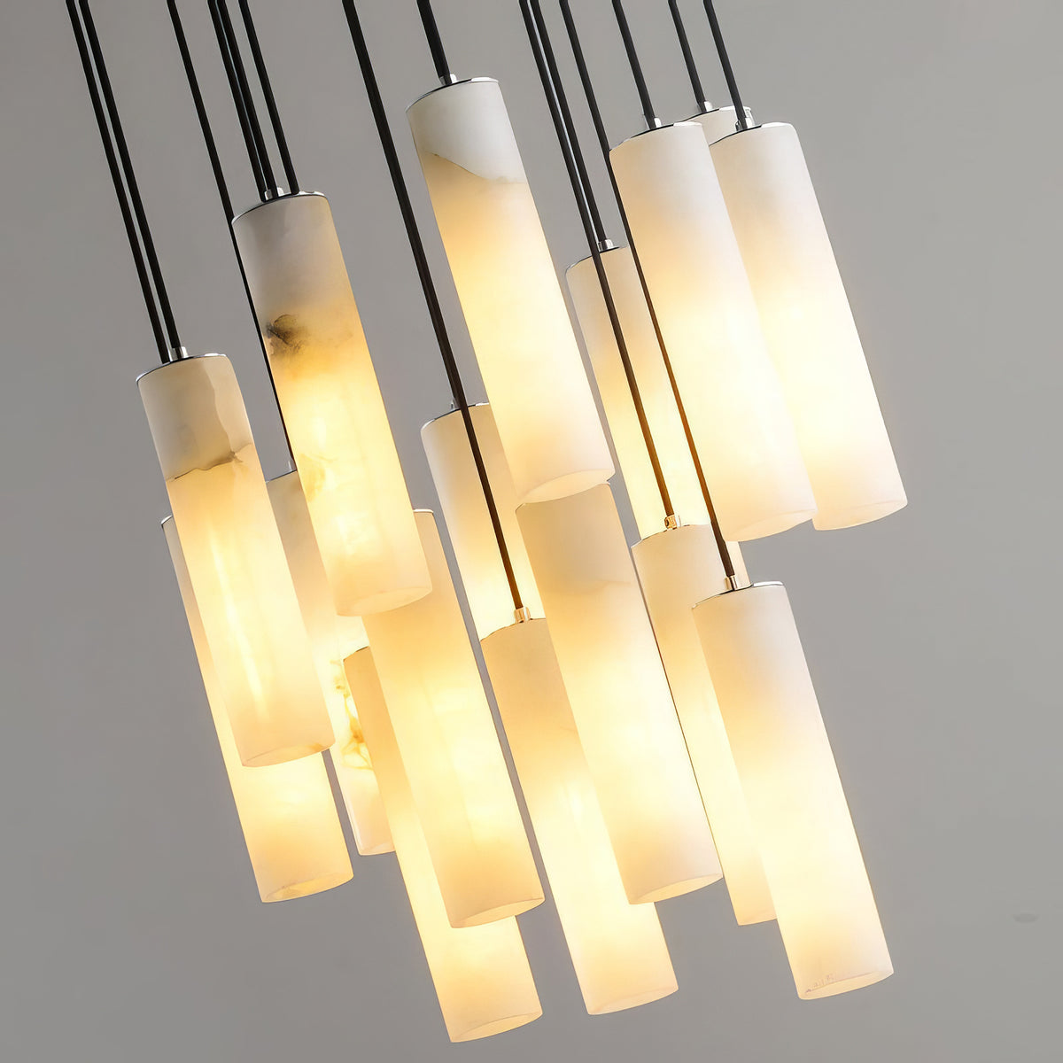 Modern Column Alabaster Chandelier