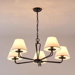 Iron Fabric Shade Chandelier