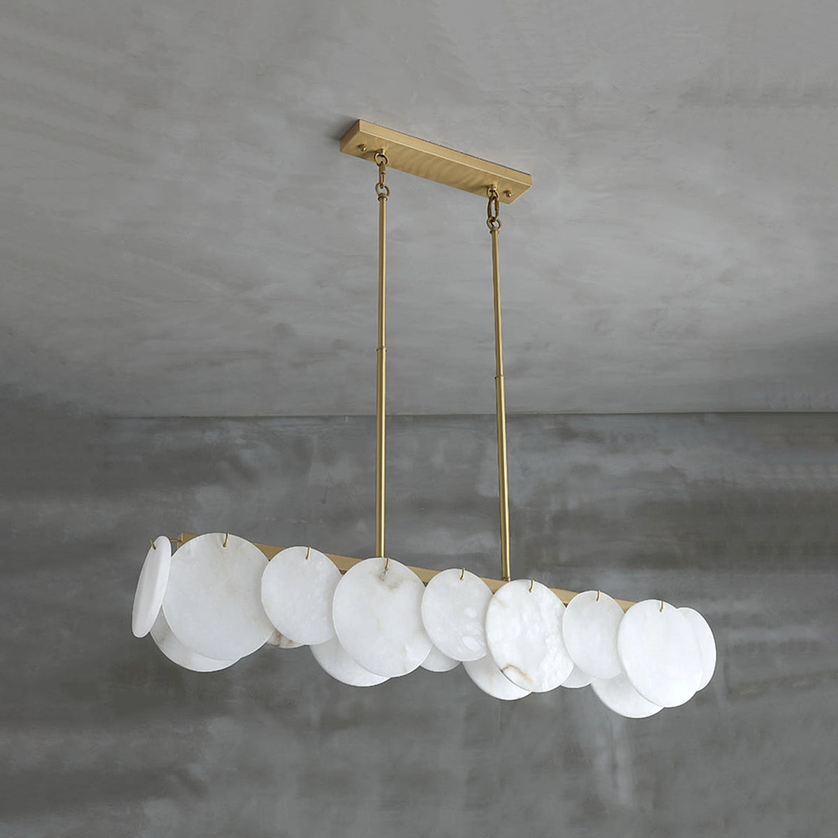 Modernity Alabaster Linear Chandelier - view 9 | Liootrlamp