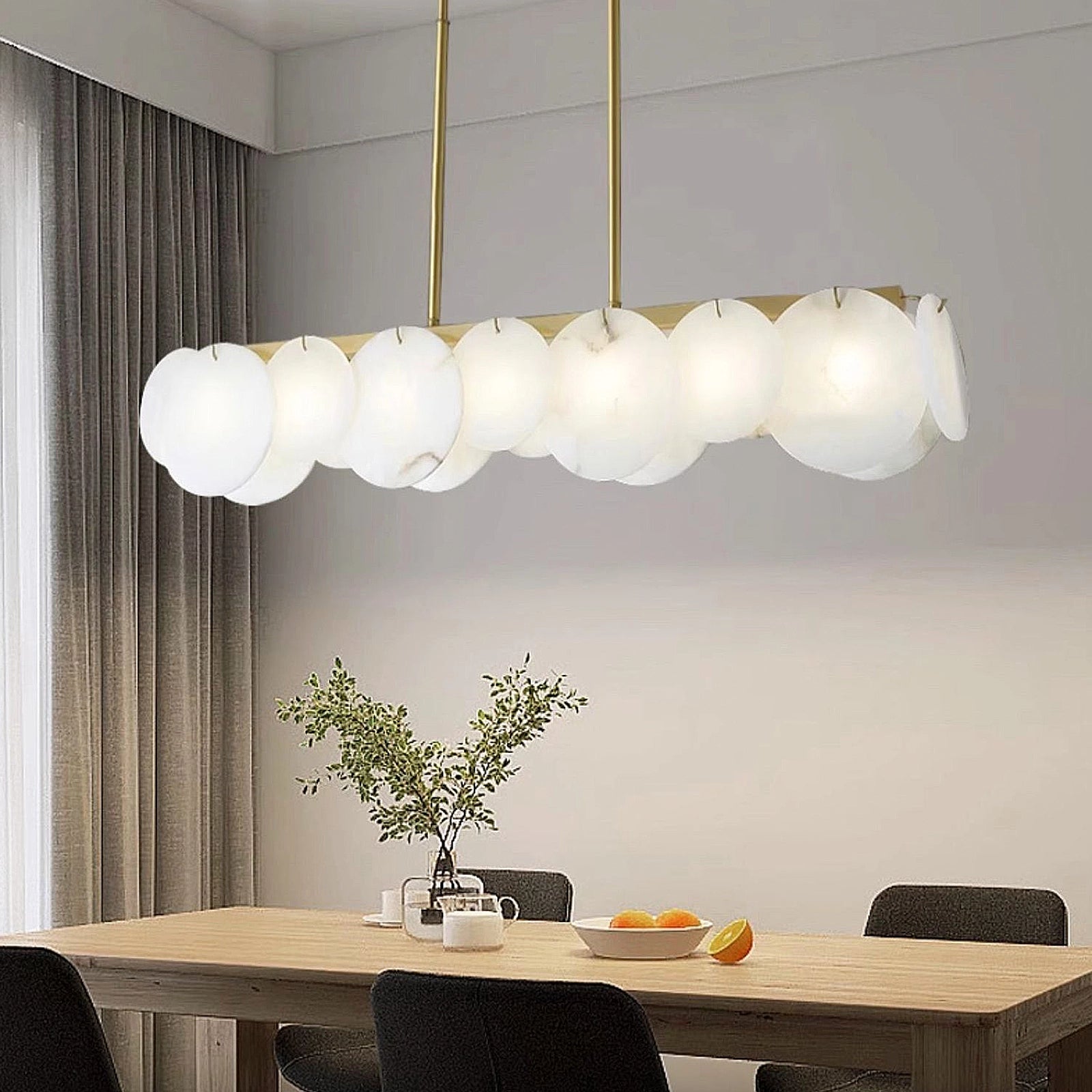 Modernity Alabaster Linear Chandelier - view 2 | Liootrlamp