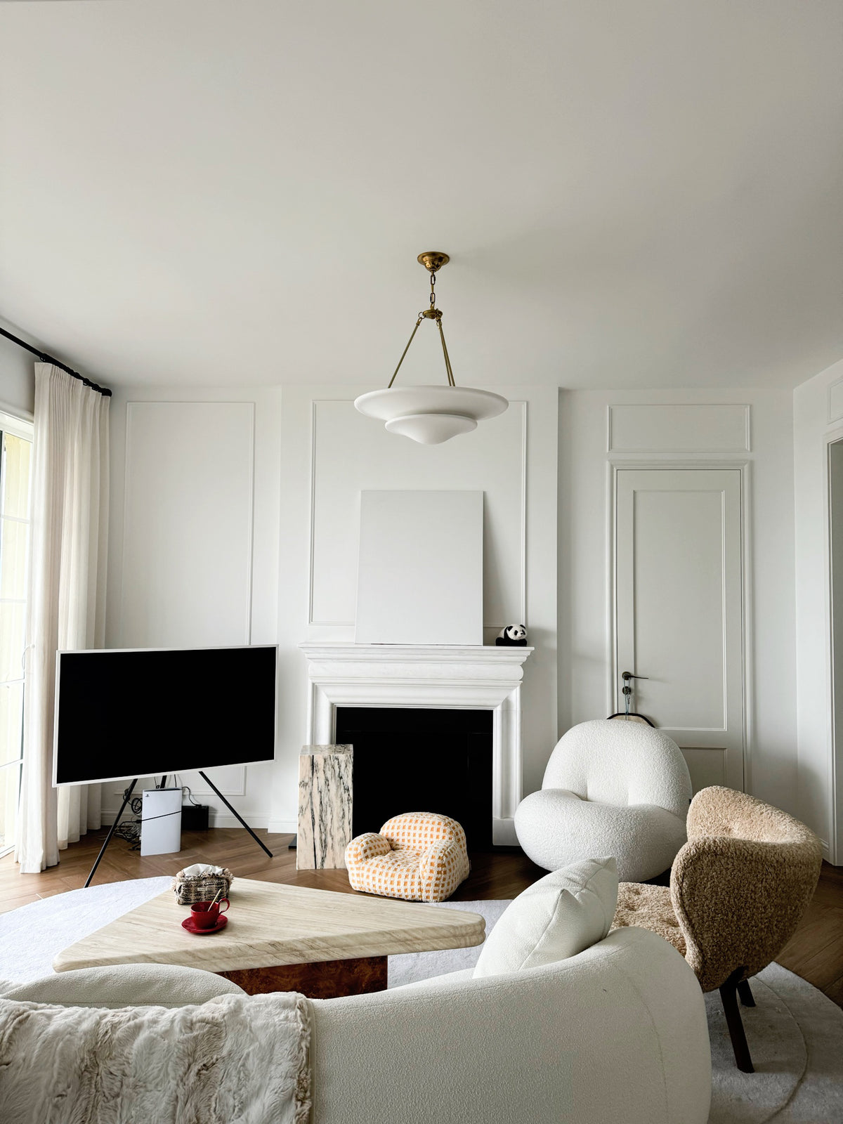 Grande Large Multi-Layered Plaster Chandelier