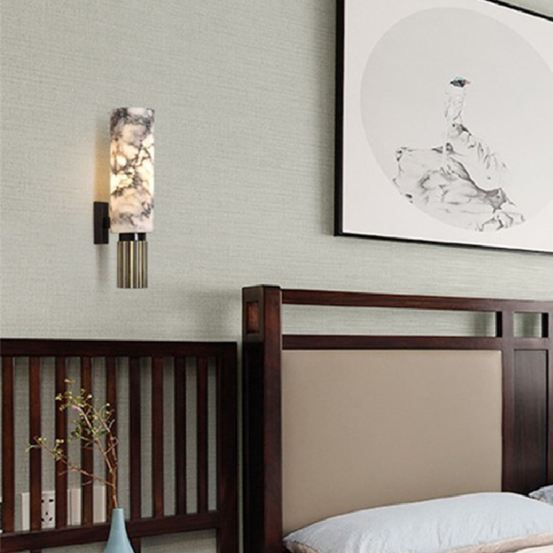 Moonshade Alabaster Sconce Wall Lamp - view 10 | Liootrlamp