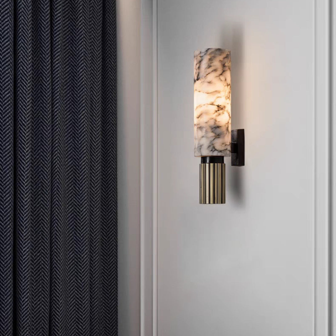 Moonshade Alabaster Sconce Wall Lamp - view 2 | Liootrlamp