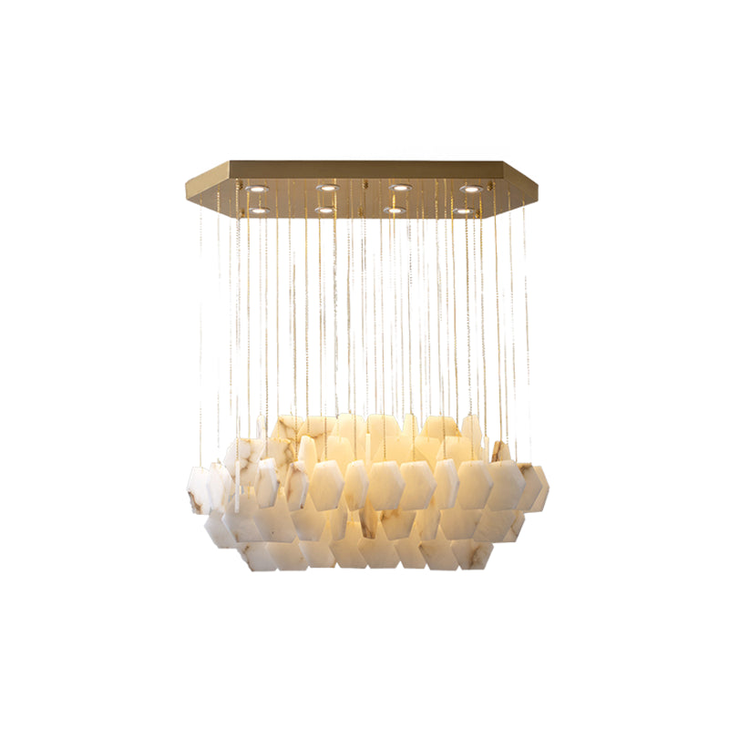 Natural Alabaster Modern Chandelier - view 12 | Liootrlamp