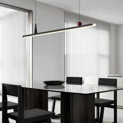 Modern Black LED Linear Chandelier