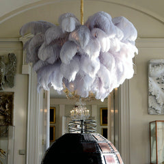Colorful Ostrich Feather Chandelier
