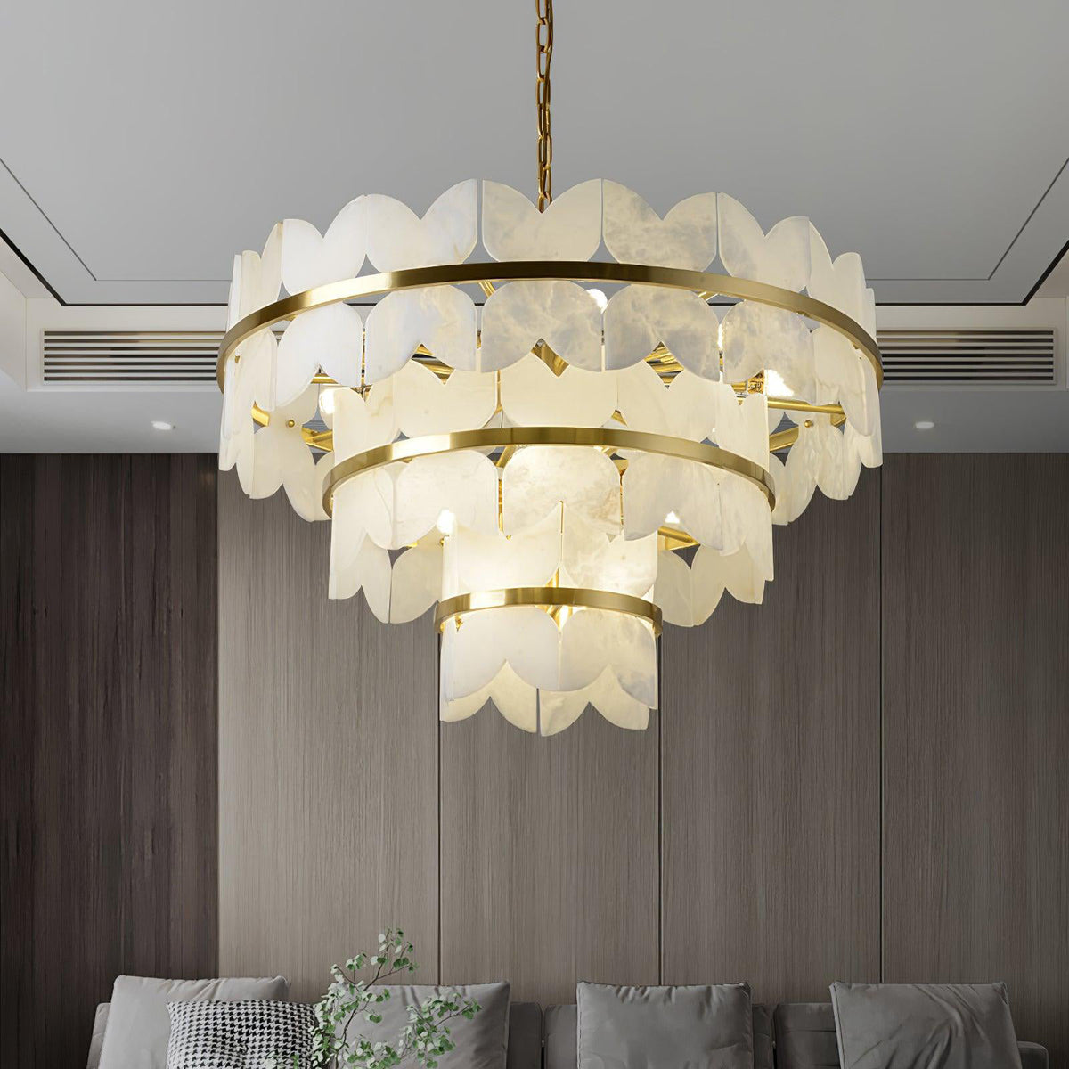 Patanga Alabaster Butterfly Chandelier - view 9 | Liootrlamp