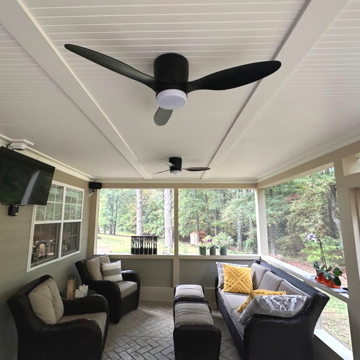 Recessed Fishtail Ceiling Fan Light - view 2 | Liootrlamp
