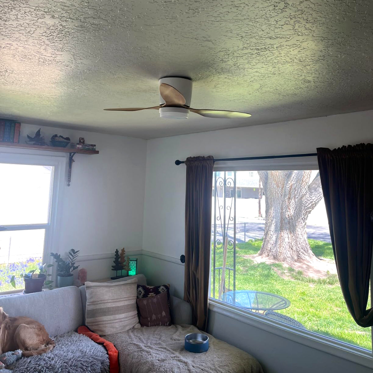 Recessed Fishtail Ceiling Fan Light - view 5 | Liootrlamp