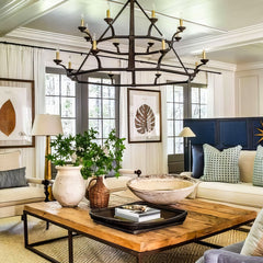 Rustic Iron Double-Tier Chandelier