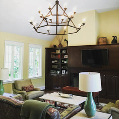 Rustic Iron Double-Tier Chandelier
