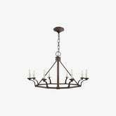 Wrought Iron Wagon Wheel Chandelier