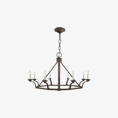 Wrought Iron Wagon Wheel Chandelier