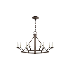 Wrought Iron Wagon Wheel Chandelier
