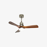 Solid Wood Three-Leaf Fan Lamp