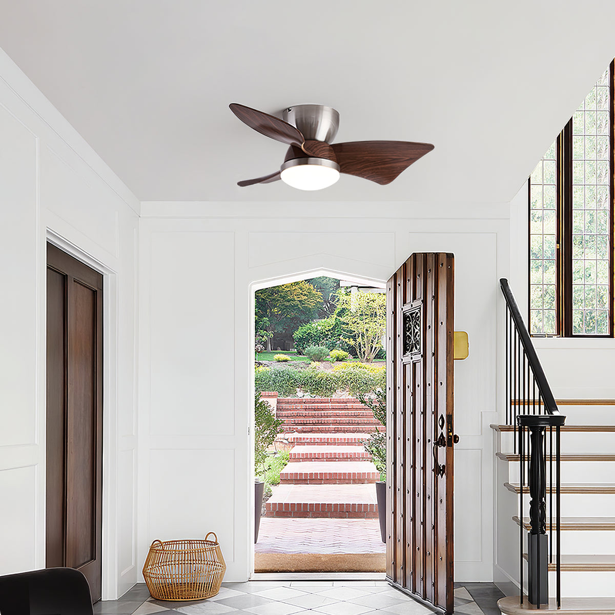 Spiral Ceiling Fan Light - view 3 | Liootrlamp