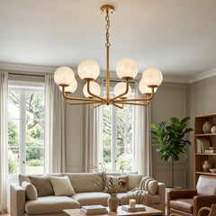 Alabaster Maytoni Erich Brass Chandelier