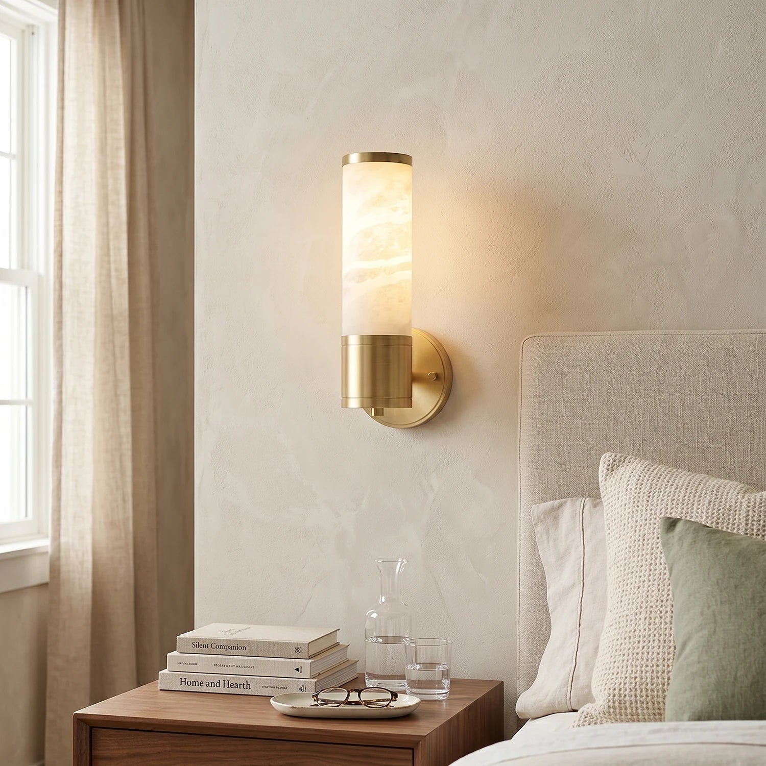 Alabaster Lampatron Cylindrical Wall Lamp - view 2 | Liootrlamp