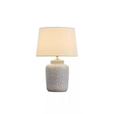 Textured Jar Table Lamp with Tapered Shade