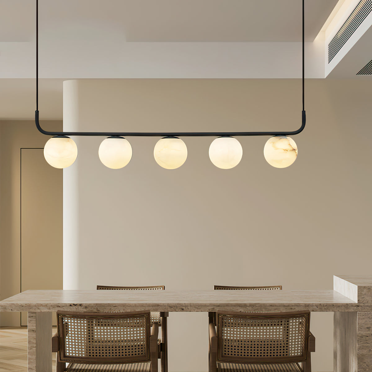 Tribeca Rohr 5 Alabaster Pendant Lamp - view 8 | Liootrlamp