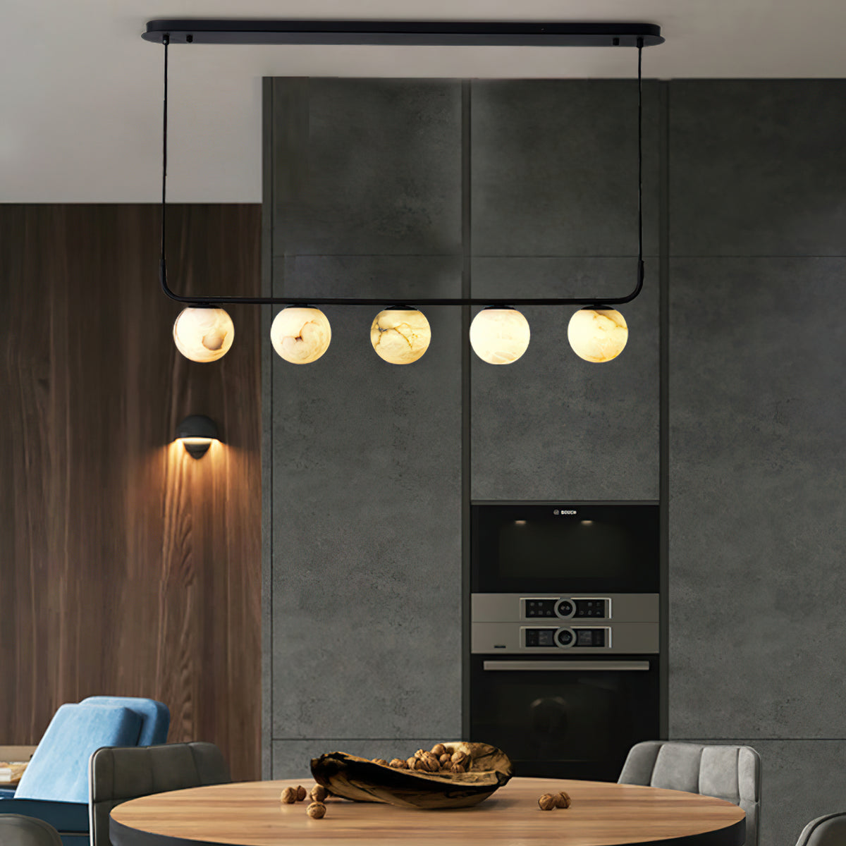 Tribeca Rohr 5 Alabaster Pendant Lamp - view 3 | Liootrlamp
