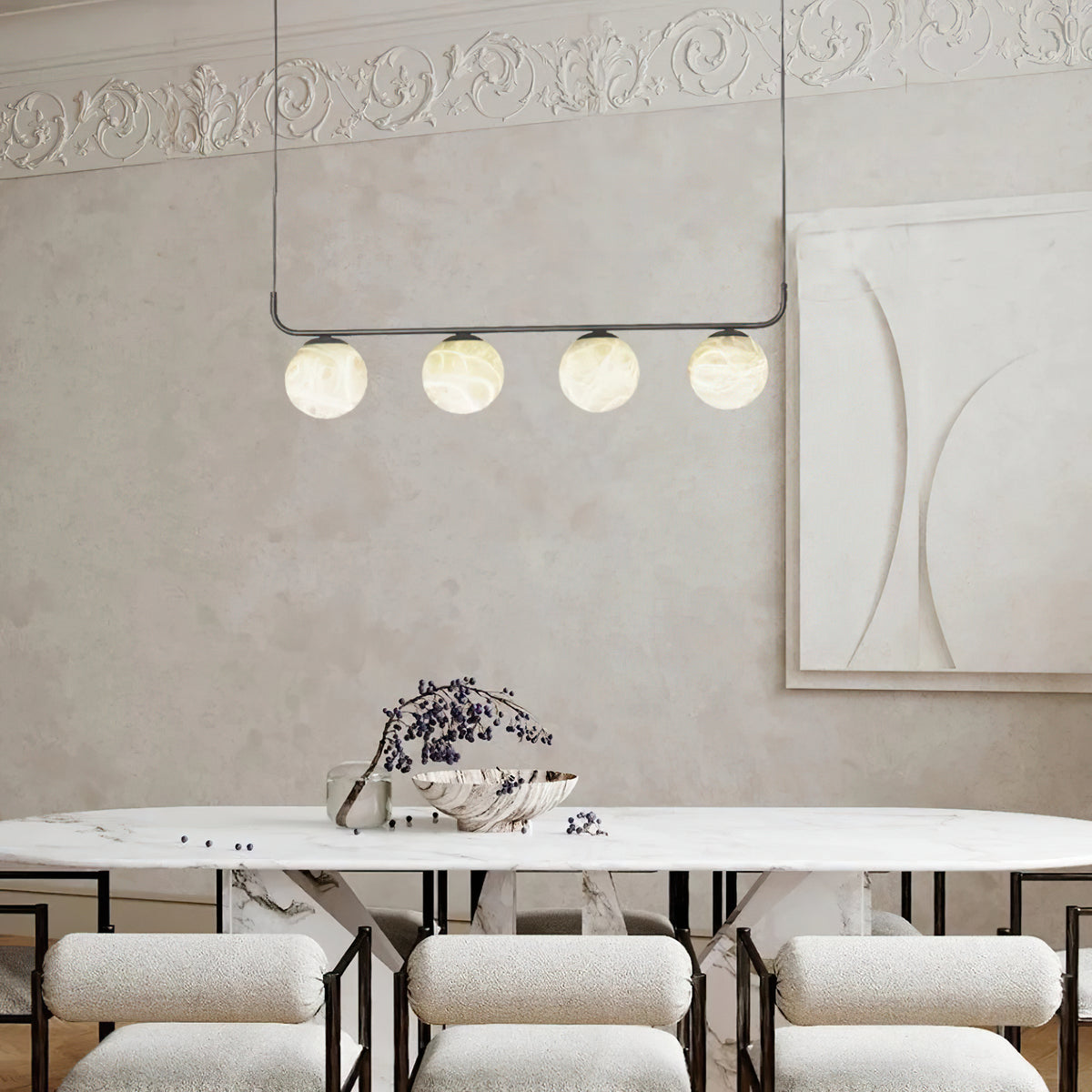 Tribeca Rohr 5 Alabaster Pendant Lamp - view 11 | Liootrlamp