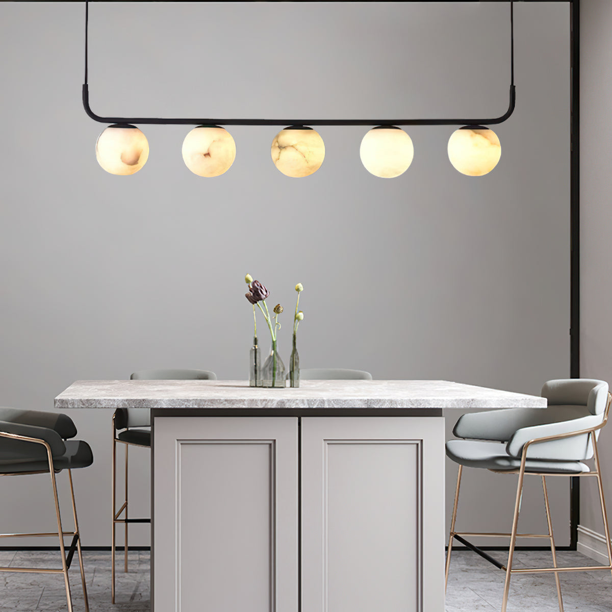 Tribeca Rohr 5 Alabaster Pendant Lamp - view 13 | Liootrlamp