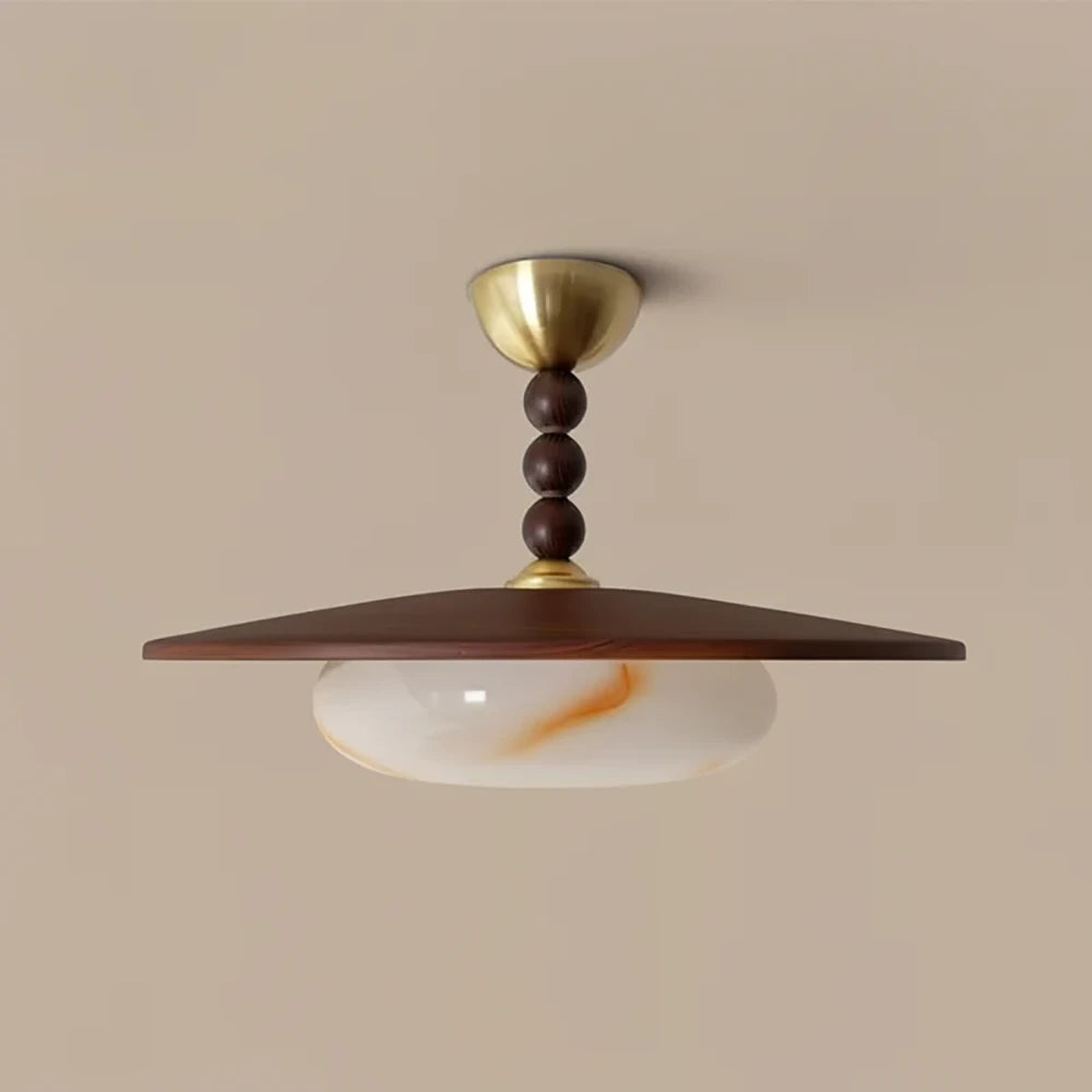 Vicenza Wood-Tone Semi-Flush Mount Ceiling Light