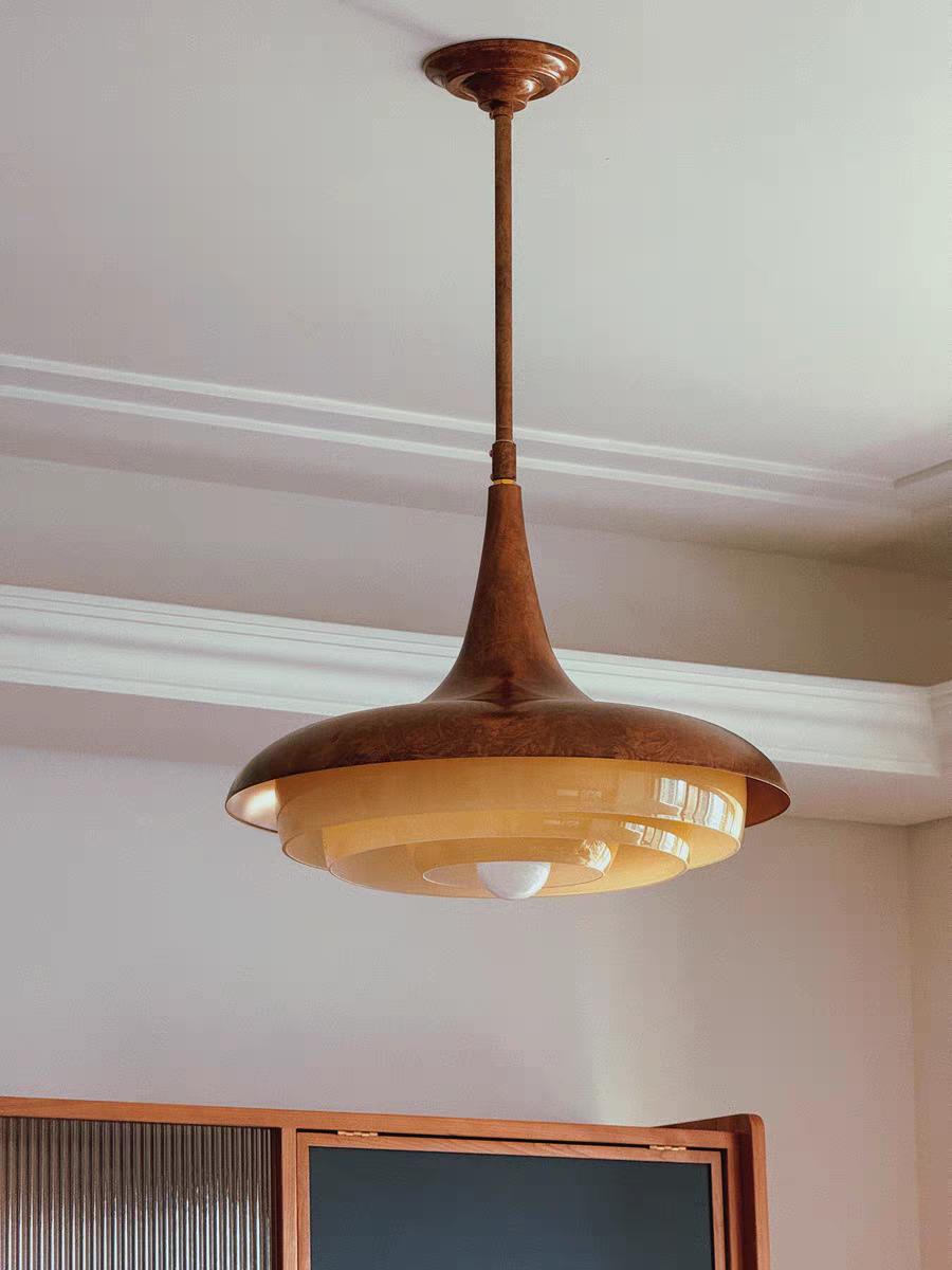 مصباح معلق خشب Mid-Century