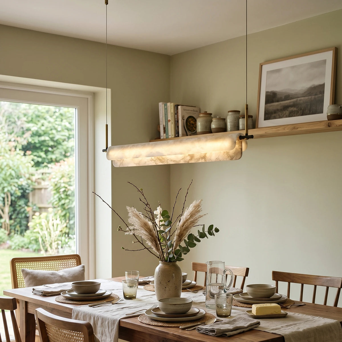 Alabaster Art Linear Chandelier - view 4 | Liootrlamp