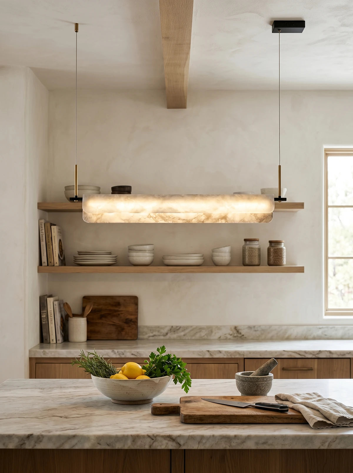 Alabaster Art Linear Chandelier - view 11 | Liootrlamp