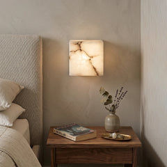 Alabaster Cube Wall Light
