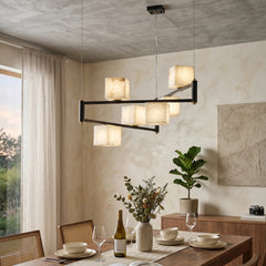 Alabaster Cubic Island Chandelier