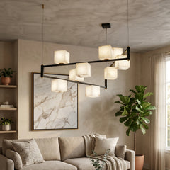 Alabaster Cubic Island Chandelier