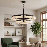 Alabaster Fusion Black Chandelier - view 2 | Liootrlamp