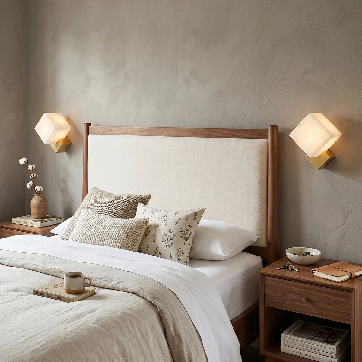 Alabaster Gatsby Cube Wall Sconce - view 11 | Liootrlamp