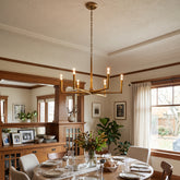 Ashcombe Hammered Brass Candle Chandelier